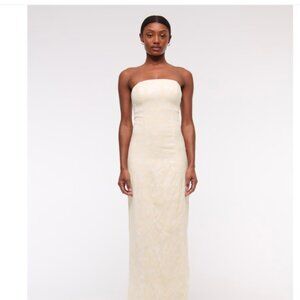 Abercrombie & Fitch Strapless Floral Textured Maxi Dress sz XL